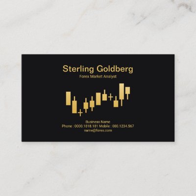 Simple Gold Specks Graph Forex Analyst Business Card - 